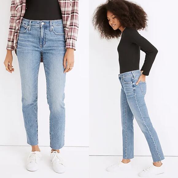 Madewell Denim - NWT Madewell The Mid Rise Perfect Vintage Raw Hem Straight Leg Jean US 24